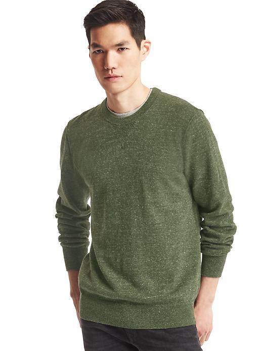 Gap Men Crew Sweater - Olive Heather