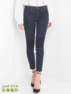 Gap Women Mid Rise True Skinny Ankle Panel Jeans - Dark Indigo