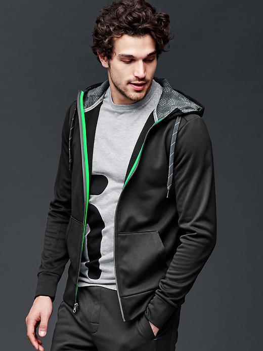 Gap Men Fit Full Zip Hoodie - True Black