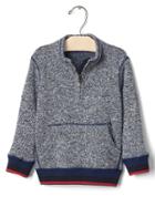 Gap Marled Fleece Mockneck Sweater - True Indigo