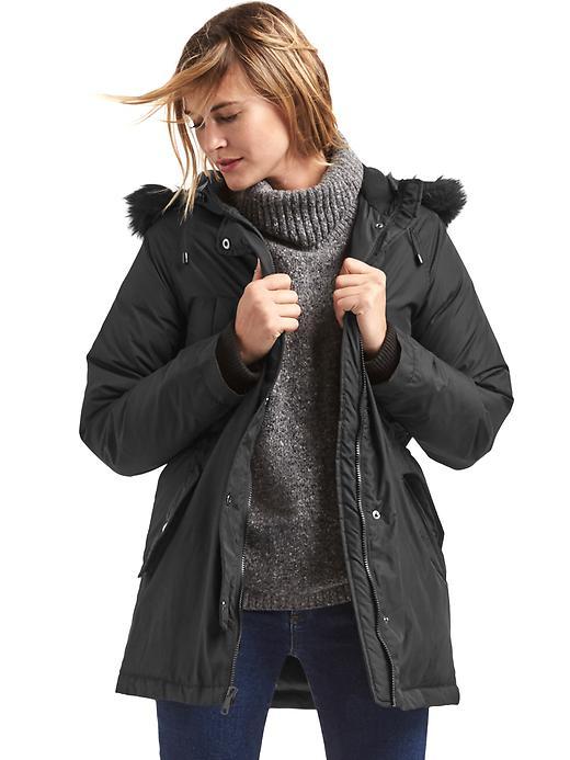 Gap Women Hooded Down Parka - True Black
