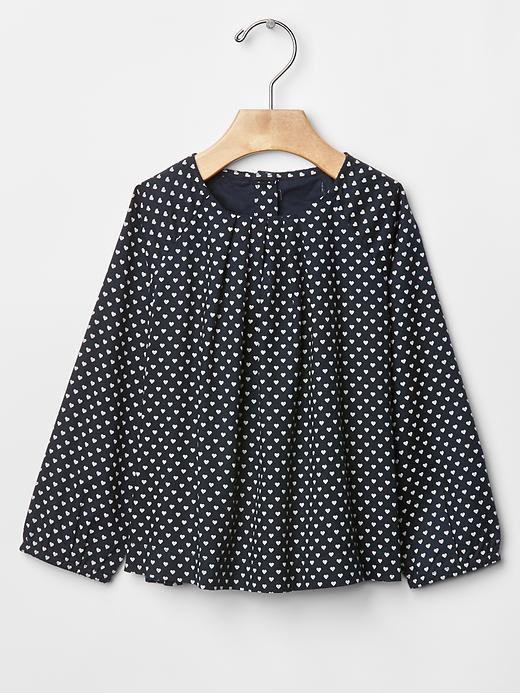 Gap Print Pleated Top - Hearts