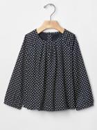Gap Print Pleated Top - Hearts