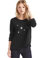 Gap Women Embellished Star Pullover - True Black