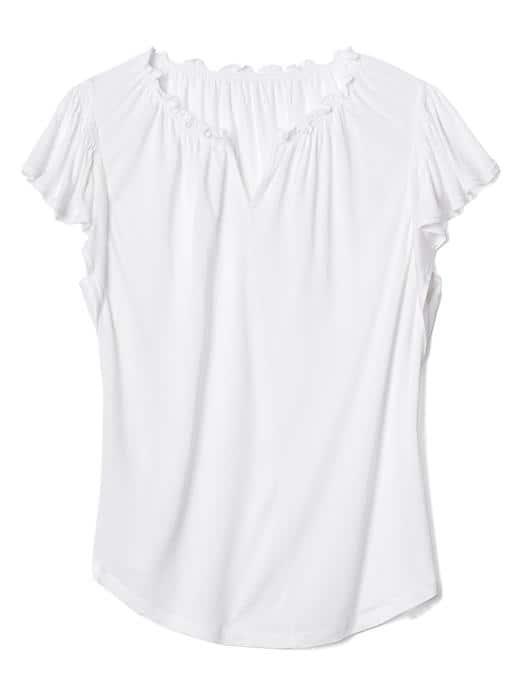 Gap Women Smocked Flutter Top - White