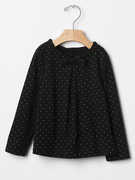 Gap Glitter Dot Bow Pleat Tee - True Black