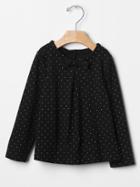 Gap Glitter Dot Bow Pleat Tee - True Black