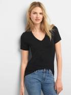 Gap Women Modern V Neck Tee - True Black