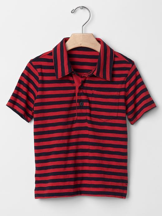 Gap Americana Stripe Polo - Holly Berry
