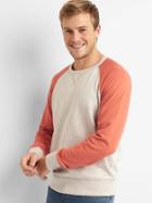 Gap Men French Terry Baseball Shirt - Light Heather Gray