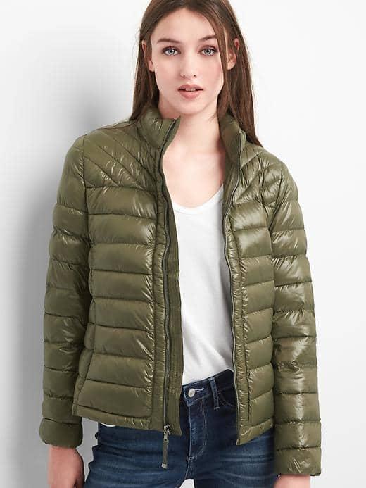 Gap Women Coldcontrol Lite Puffer Jacket - Black Moss