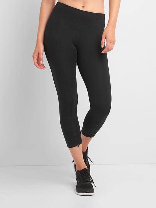 Gap Women Gfast Ankle Zip Capris - Black