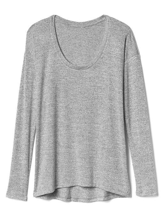 Gap Women Softspun Scoop Neck Batwing Tee - Light Grey Marle