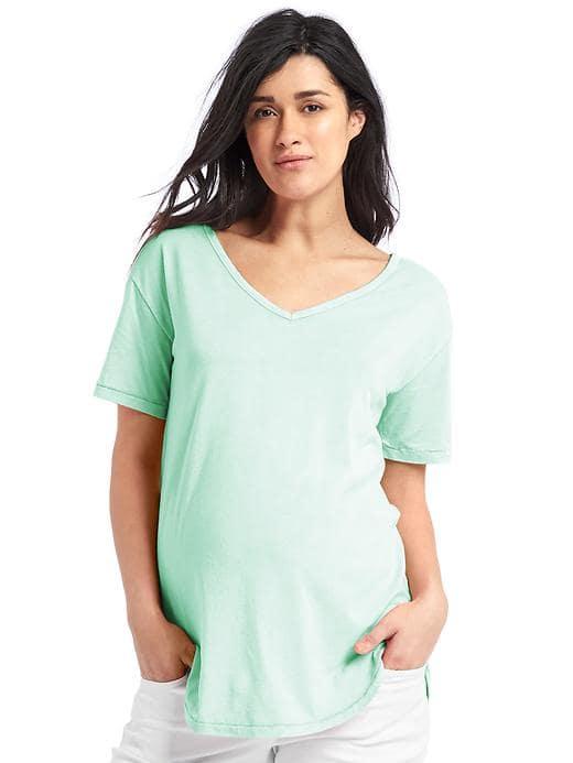Gap Women Short Sleeve V Neck Vintage Wash Tee - Azul
