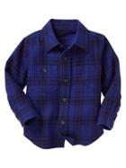 Gap Plaid Flannel Shirt - Drizzle Blue