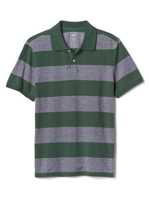 Gap Men Oxford Rugby Stripe Polo - Green Stripe