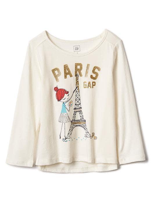 Gap Glitter City Logo Tee - Paris