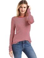 Gap Long Sleeve Stripe Tunic Tee - Red Stripe