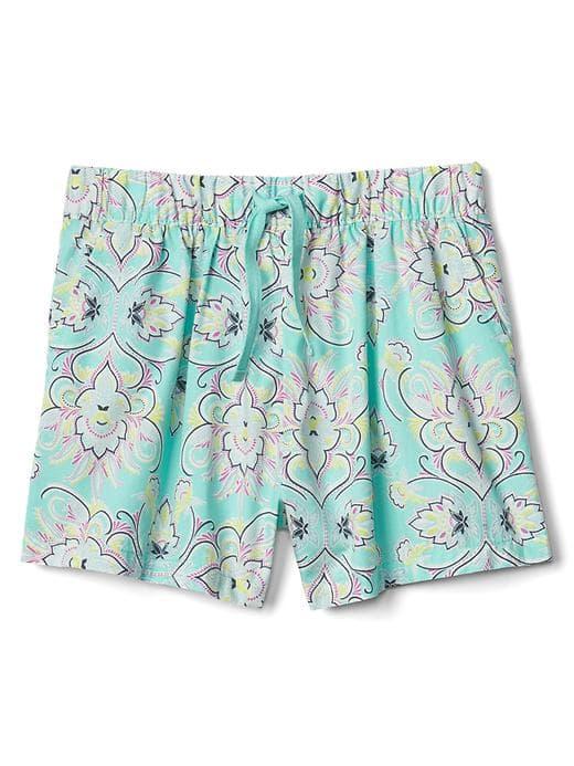 Gap Floral Poplin Shorts - Blasted Blue Grass
