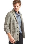 Gap Men Cable Knit Button Cardigan - Light Gray