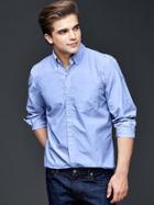 Gap Men True Wash End On End Standard Fit Shirt - Constellation Blue