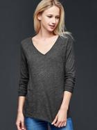 Gap Vintage Relaxed V Neck Tee - Charcoal