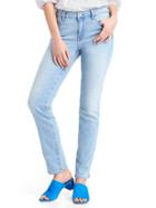 Gap Women Mid Rise Real Straight Jeans - Light Indigo