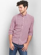 Gap True Wash Poplin Tattersall Slim Fit Shirt - Weathered Red