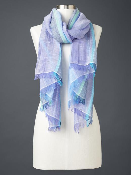 Gap Women Bold Stripe Scarf - Blue Iris
