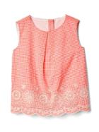 Gap Eyelet Gingham Top - Pink Gingham