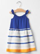 Gap Stripe Flutter Dress - Blue Stripe
