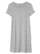 Gap Women Supersoft Knit Short Sleeve T Shirt Dress - Light Grey Marle