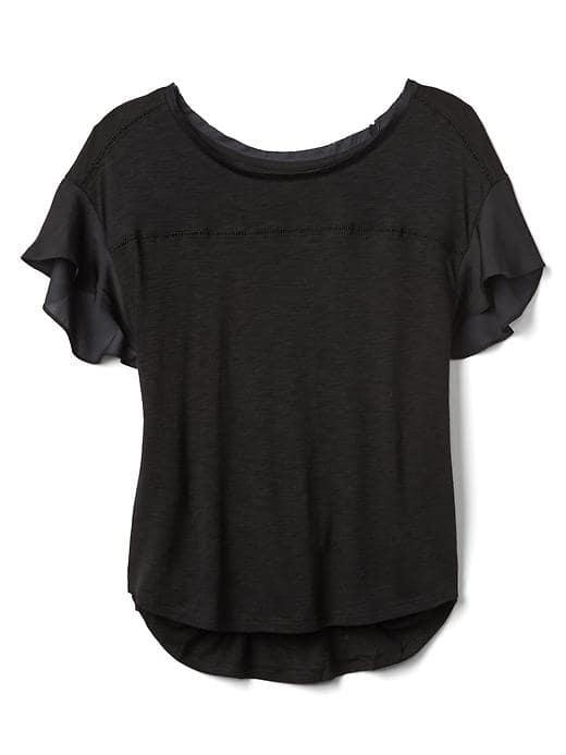 Gap Women Flutter Sleeve Tee - Black