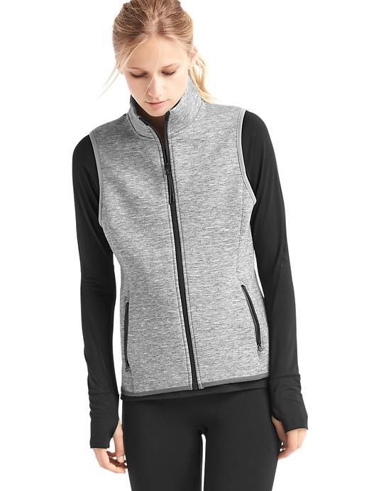 Gap Women Double Knit Zip Vest - Charcoal Heather