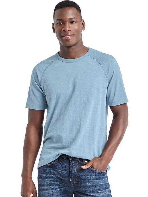 Gap Men Slub Jersey Crewneck Tee - Classic China Blue
