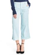 Gap Women Wide Leg Crop Chinos - Button Down Blue
