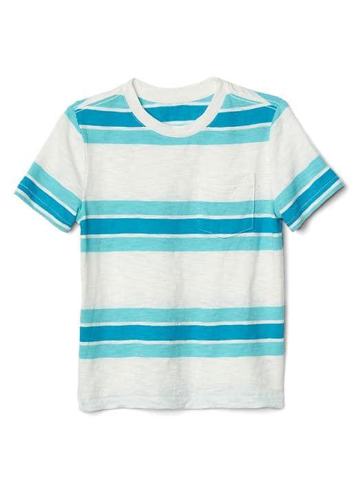 Gap Triple Stripe Pocket Slub Tee - New Off White