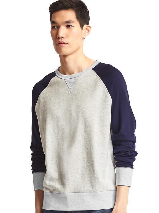 Gap Men Colorblock Baseball Sweatshirt - Military Blue