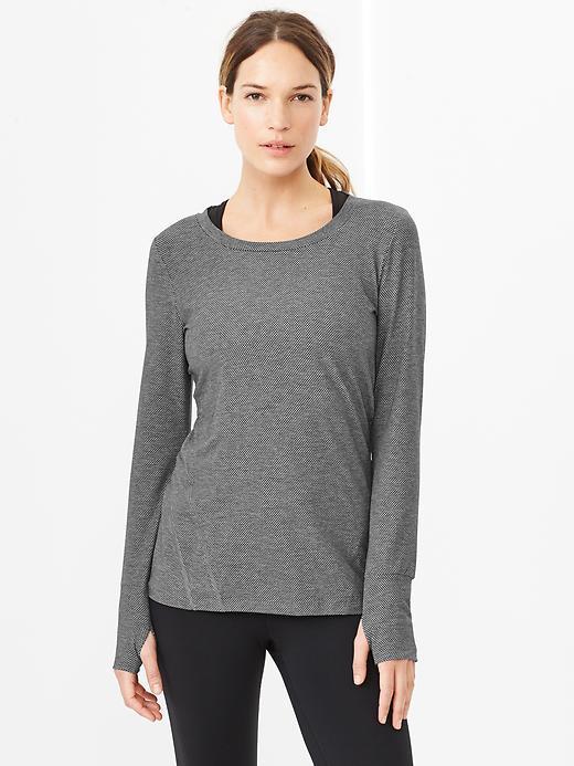 Gap Gapfit Breathe Long Sleeve T - Gray Dot