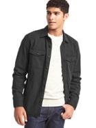 Gap Men Stretch Utility Shirt Jacket - Moonless Night
