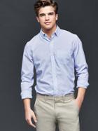 Gap Men Wrinkle Resistant Pinstripe Shirt - Imperial Blue