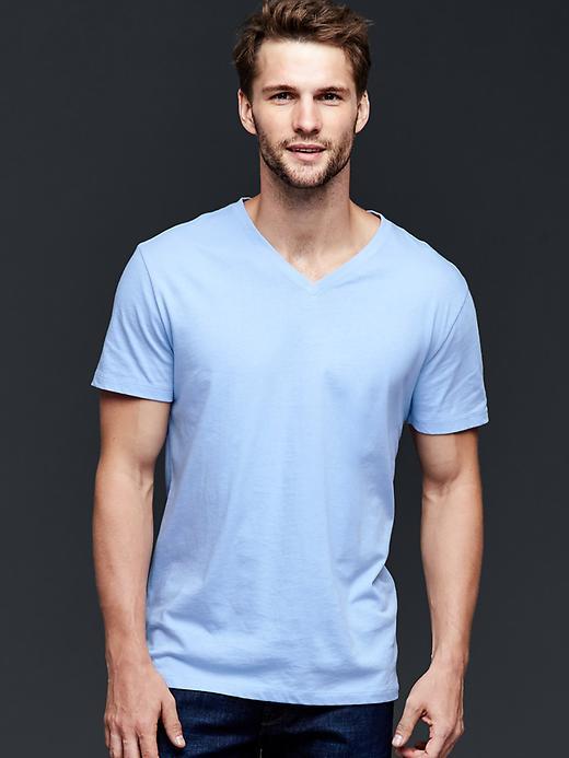 Gap Essential V Neck T Shirt - Beach Blue