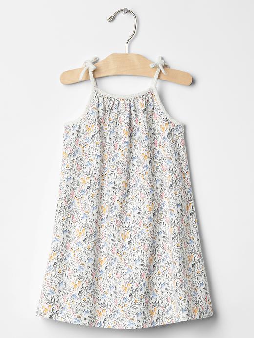 Gap Floral Eyelet Bow Strap Dress - New Off White