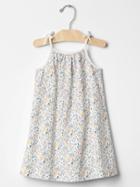 Gap Floral Eyelet Bow Strap Dress - New Off White