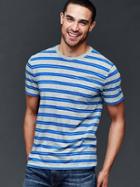 Gap Men Vintage Wash Multi Stripe T Shirt - Gray Stripe