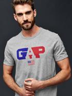 Gap Men Summer Sports Logo Tee - Grey Heather