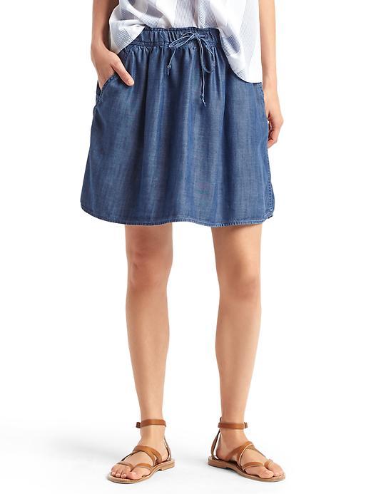 Gap Women Tencel Circle Skirt - Dark Indigo