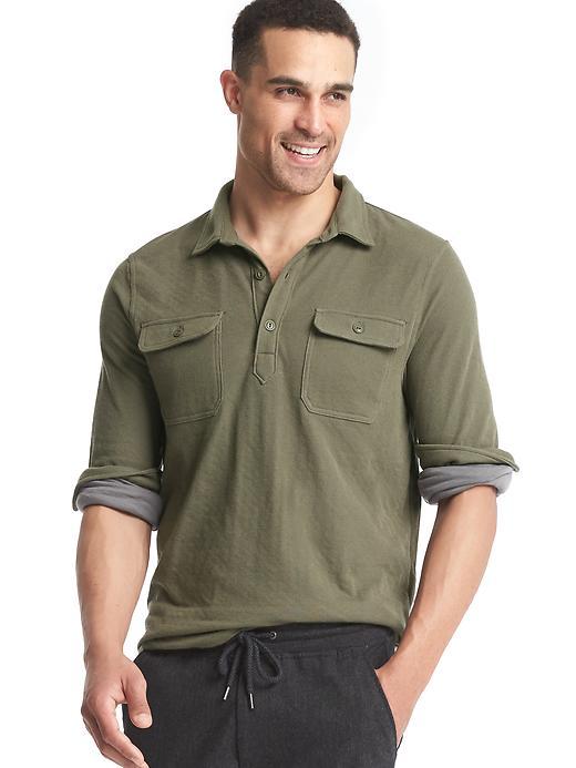 Gap Men Ribbed Pullover Work Shirt - Surplus