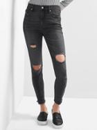 Gap Women Super High Rise Destructed True Skinny Jeans - Black