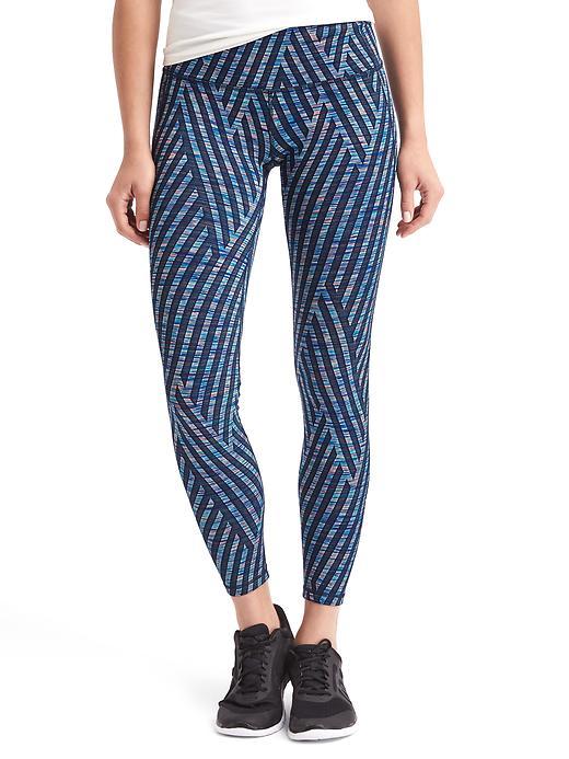 Gap Women Gfast Stripe Spacedye Leggings - Turq Blue Multi Str